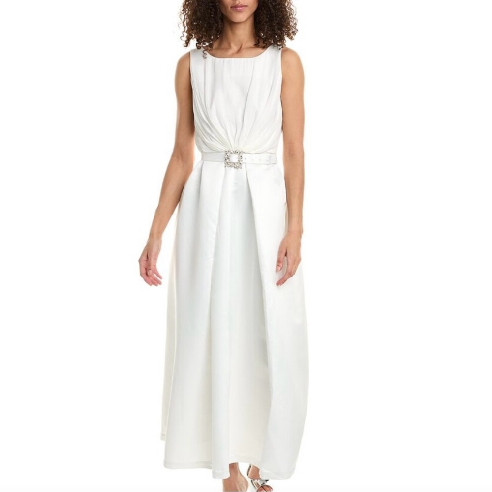 Elegant White Sleeveless Dress NWT Frances Valentine chrysanthemum gown size 4